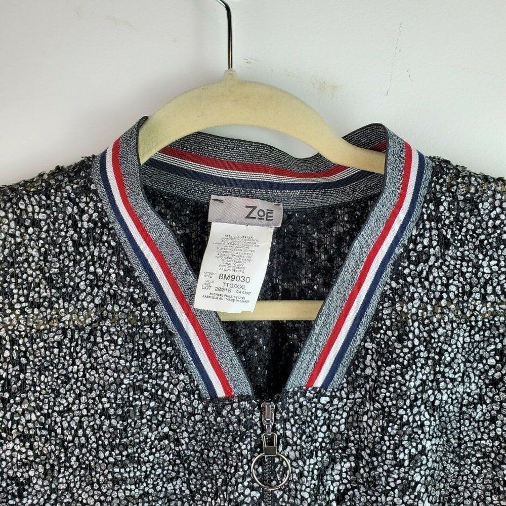 Zoe By Michael Phillips Jacket XXL Black & Silver - Picture 3 of 11